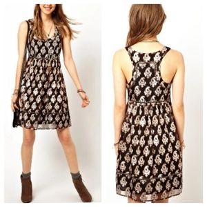 Free People Metallic Studded Babydoll Dress